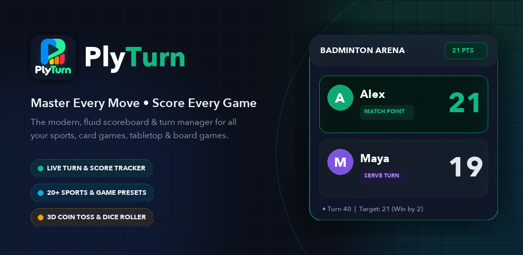 PlyTurn arena scorekeeper preview