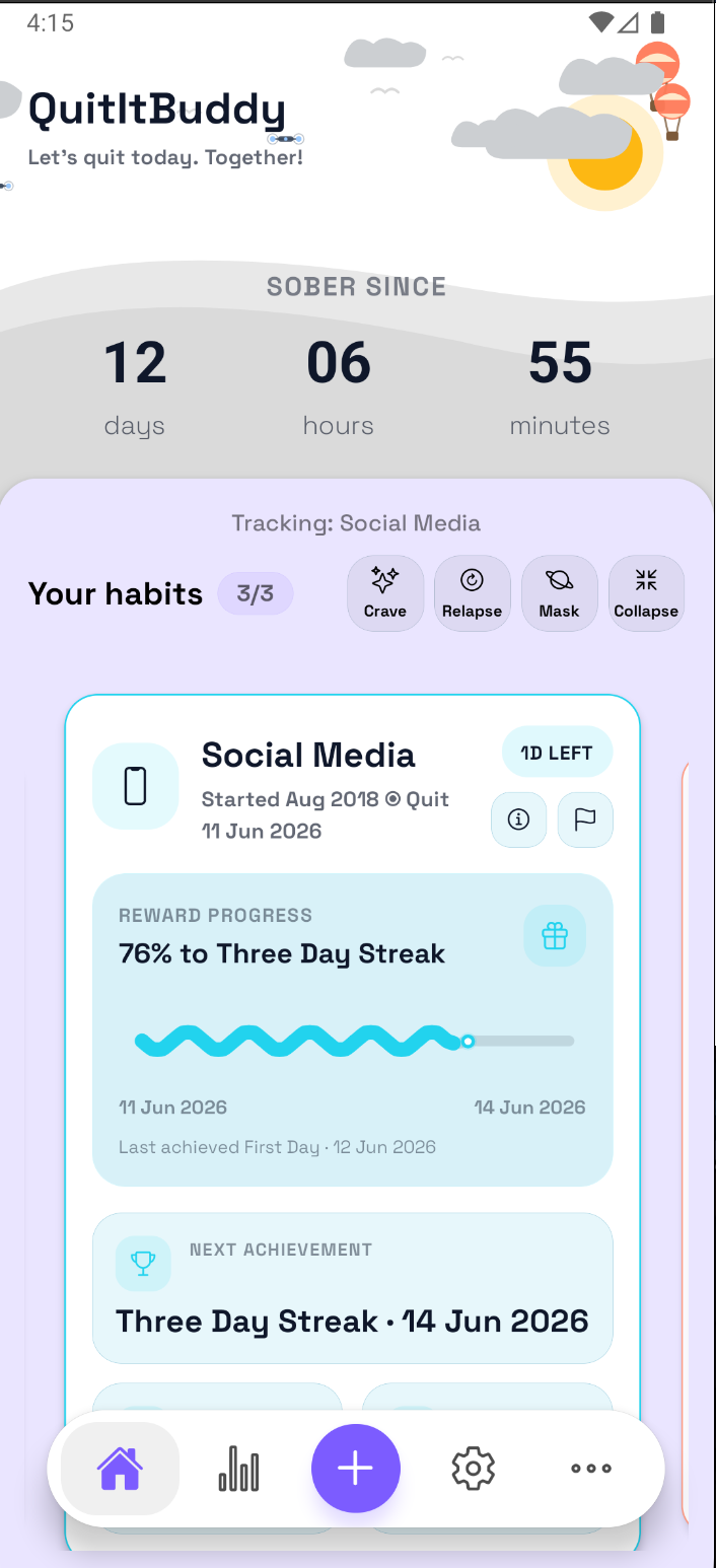 QuitItBuddy dashboard preview